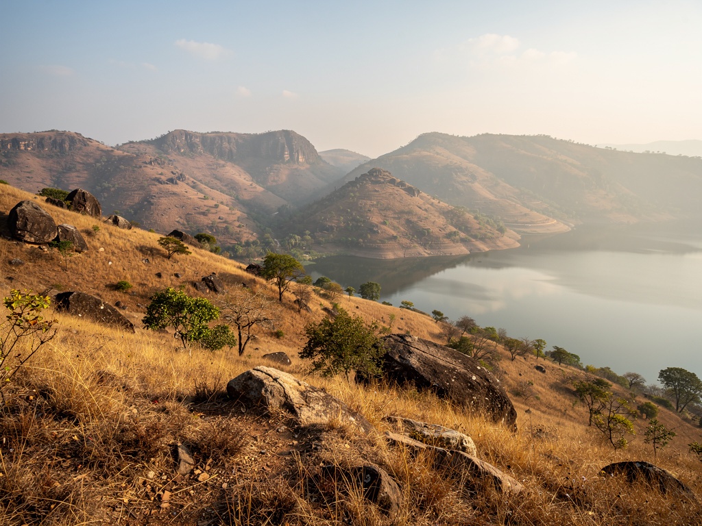 Quiet hazy summer afternoon over the Sahyadri hills near Lonavla